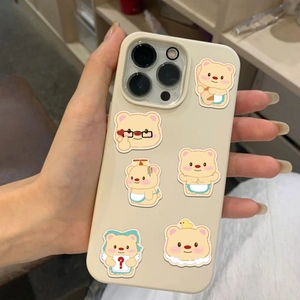 Cute cartoon butter bear illustration phone case for iPhone Pro series handheld display