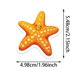 Cartoon starfish sticker dimensions 2.15x1.96 inches for laptops and skateboards
