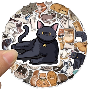 50 simpatici adesivi di gatti disegnati a mano impermeabili per valigie e laptop