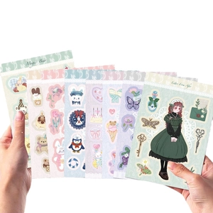 8 sheets of waterproof girl fashion stickers for DIY laptop and suitcase decoration
