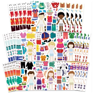 Assortiment détaillé d'autocollants de bricolage avec personnages et accessoires variés