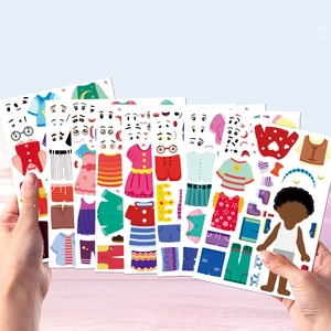 Set de stickers de déguisement de dessin animé pour enfants avec tenues variées