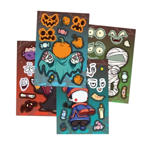 Détails du set de stickers d'Halloween avec motifs de citrouilles et vampires