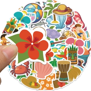 50pcs Summer Hawaii theme cartoon stickers for luggage and skateboard decoration