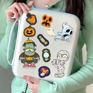 Housse d'ordinateur d'Halloween avec imprimés Frankenstein et citrouille de rangement