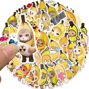50 niedliche Cartoon Bananenkatze Aufkleber für DIY Laptop und Koffer Dekoration