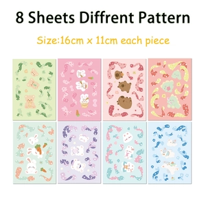 Set of 8 colorful cartoon animal stickers for DIY phone cases and laptops decoration