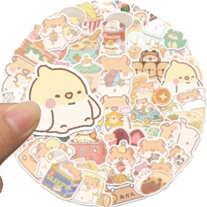Lot de 50 autocollants hamster de dessin animé pour journaux DIY et ordinateurs