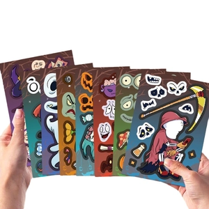 Lot de stickers d'Halloween avec motifs de citrouille et fantôme pour loisirs créatifs