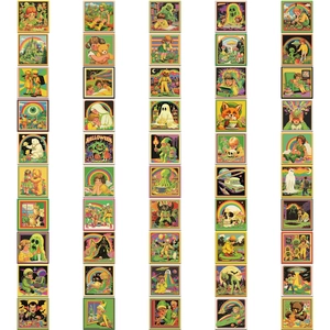 50 pieces of vintage psychedelic comic graffiti stickers waterproof PVC for luggage and laptops