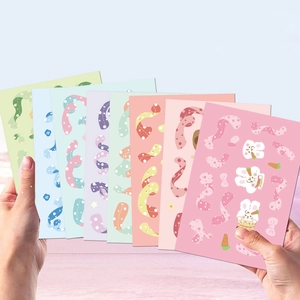 Set of 7 colorful cartoon animal ribbon stickers for DIY phone cases and laptops decoration