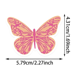 Pink butterfly sticker dimensions 5.79x4.31cm for DIY scrapbook and crafts