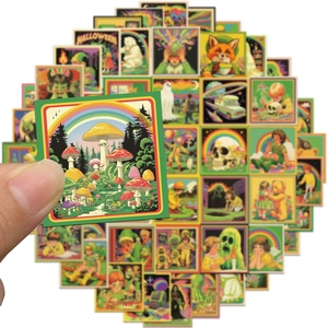 50pcs vintage psychedelic comic graffiti stickers waterproof PVC for luggage and laptop