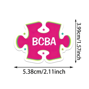 Tableau de tailles détaillé pour l'autocollant BCBA en forme de pièce de puzzle