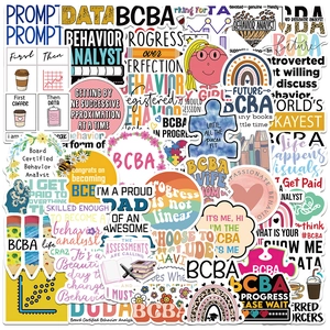 Autocollants Inspirants de Carrière BCBA Board Certified Behavior Analyst Imperméables Décalcomanies Décoratives pour Ordinateur Portable Gourde Valise