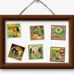 Retro American comic graffiti stickers, 50-piece waterproof PVC set for luggage and laptops