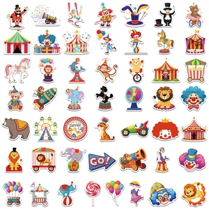 50 pieces waterproof carnival circus graffiti stickers for laptop and DIY travel cases