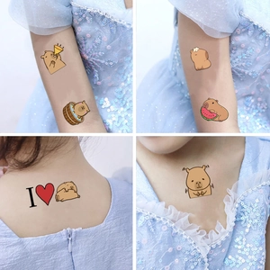 Waterdichte cartoon capibara tijdelijke tatoeages voor kinderen met schattige dieren