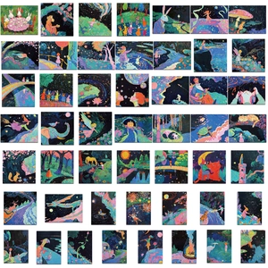 50 pieces healing fairy tale dream stickers for DIY luggage laptops and water bottles