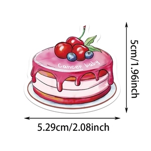 Close-up of Cancer baby cartoon cake sticker with detailed dimensions 5.29cm x 5cm