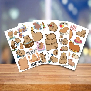 Detail van waterdichte capibara tijdelijke tatoeage stickers voor kinderen met leuke dieren