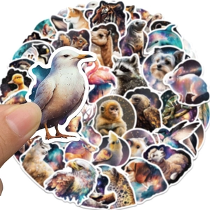 Pegatinas de animales de ensueño con galaxias para decorar portátiles y maletas