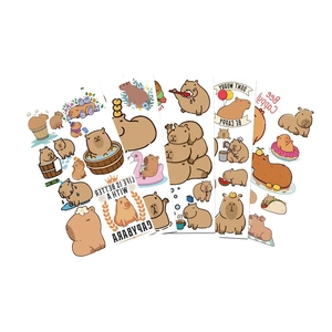 Waterdichte tijdelijke tatoeageset met schattige capibara en diverse dierenmotieven