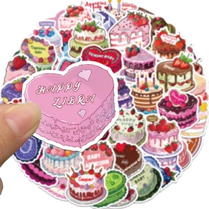 Set of 50 waterproof cartoon zodiac cake stickers for luggage and notebooks