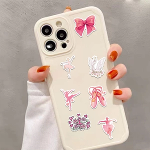 Rosa Ballett iPhone Hülle mit Balletttänzern, Schleifen und elegantem Schwanen-Dekor