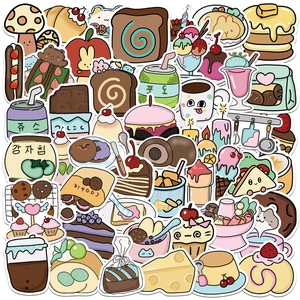 50Pcs Cute American Store Food Cartoon Stickers For Laptop Phone Water Bottle DIY Waterproof PVC Vinyl Decal Stationery