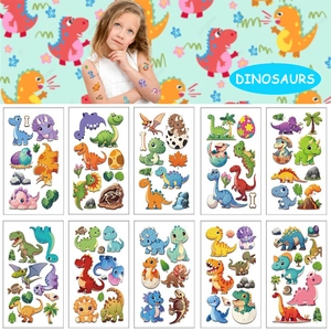 Cartoon Dinosaur Temporary Tattoo Stickers For Kids Waterproof Body Art Arm Decoration For Birthday Party Favors Stickers