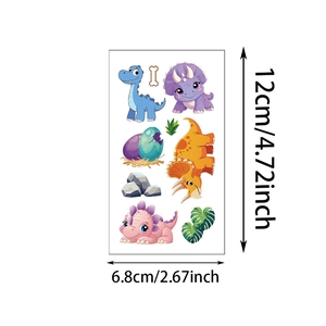 Waterproof cartoon dinosaur temporary tattoos for kids party and arm decoration