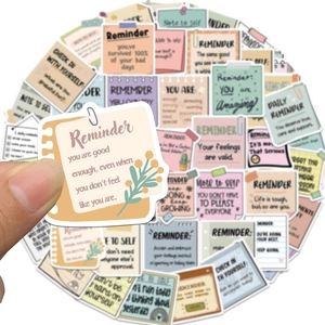 Lot de 50 autocollants de rappel anglais aux couleurs pastel pour le scrapbooking et DIY