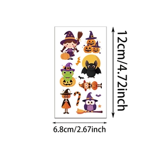 Détail d'autocollants Halloween imperméables de 6,8cm x 12cm avec motifs citrouilles
