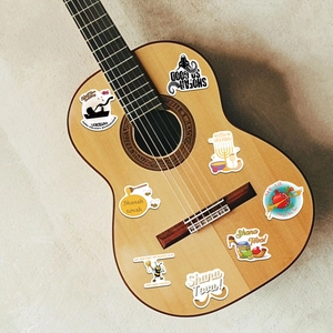 50 stickers du Nouvel An juif Rosh Hashanah avec motifs shofar et miel sur guitare