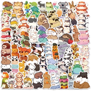 Cute Cartoon Animal Stacking Stickers Waterproof PVC DIY Decals For Laptop Suitcase Water Bottle Notebook Scrapbooking Decor
