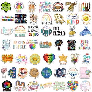 Lot de 50 stickers Be Kind pour ordinateur et valise autocollants imperméables