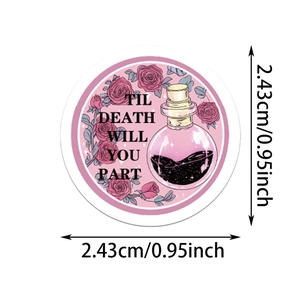 500pcs Goth pink rose potion bottle stickers for scrapbooking and sealing
