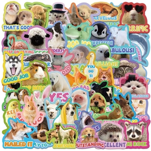 Autocollants de Récompense Motivationnelle Animaux de Dessin Animé pour Enfants Étudiants PVC Imperméable Autocollants d'Éloge