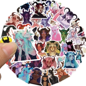50 autocollants étanches d'anime pour filles pour la décoration de skate et portable