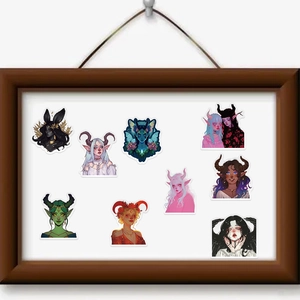 Set d'autocollants de sorcière fantastique pour ordinateur et valise style anime