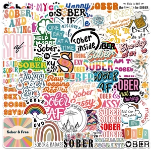 Retro Sober Life Inspiration Stickers Waterproof PVC Decals For Laptop Water Bottle Luggage Scrapbooking DIY Decor