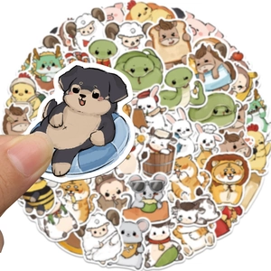 60 süße Cartoon-Tiersticker Set für DIY Deko auf Gitarre und Handyhülle geeignet