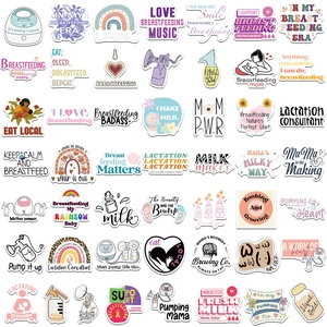 50-piece breastfeeding and pregnancy stickers for water bottles and laptops decoration