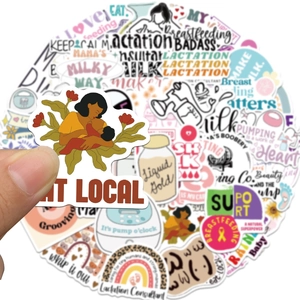 50 Breastfeeding and pregnancy stickers for water bottles, laptops and journals