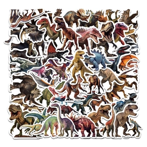 Ensemble d'Autocollants Dinosaures Jurassiques Imperméables pour Enfants en PVC Décalcomanies Graffiti Animaux Réalistes pour Ordinateur Portable Skateboard Bagages Scrapbooking DIY Décoration