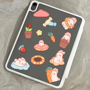Cute bunny and cheese stickers set for DIY phone cases and tablet decoration