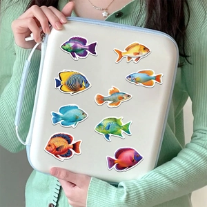 Waterproof cartoon tropical fish stickers for decorating laptops and water bottles