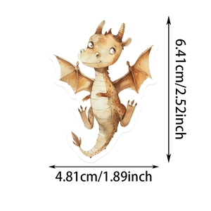 Adesivo dinosauro acquerello con dimensioni 6,41cm x 4,81cm per decorazione DIY