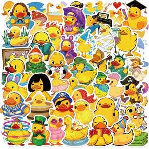 Autocollants de Petit Canard Jaune Mignon Imperméables Décalcomanies de Canard pour Ordinateur Portable Bagages Étui de Téléphone DIY